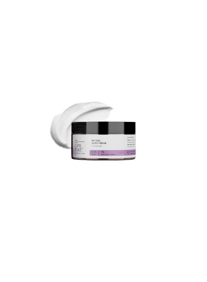Deconstruct 0.1% Retinol Night Cream with 1% Beta-Glucan Complex | Beginner Friendly | Anti-Aging Night Cream for Fine Lines and Wrinkles | For Women & Men | 50 gm - Image 1